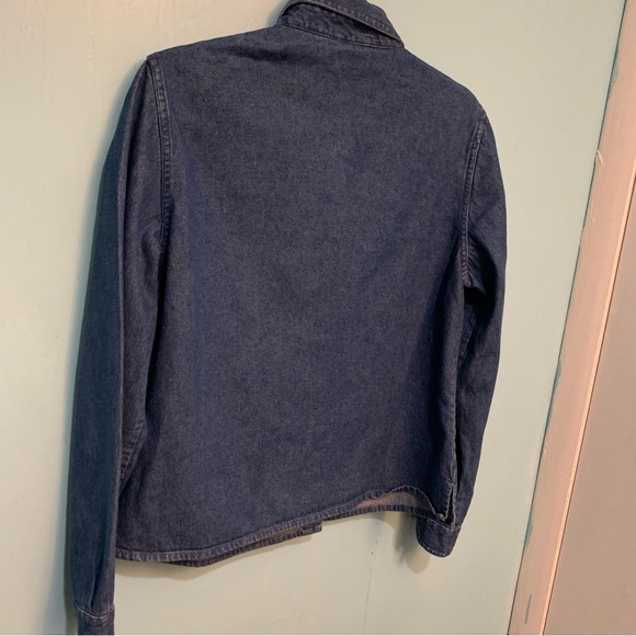 Paul Harris Denim Button-Up Collared Front Embroidered Long Sleeve Blouse, Med. - Picture 5 of 7